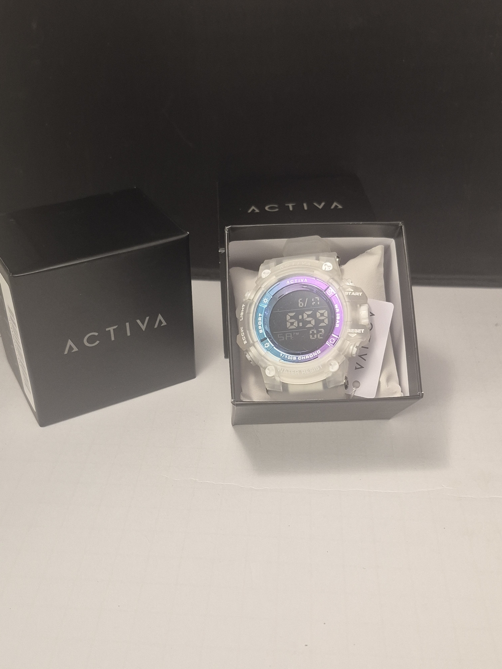 Ativa Digital Sport Watch - Iridescent Bezel, White Band Invicta